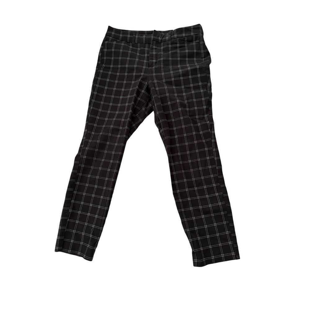 Old Navy Pixie Plaid Black Checker Pants 8 High Rise Never Fade